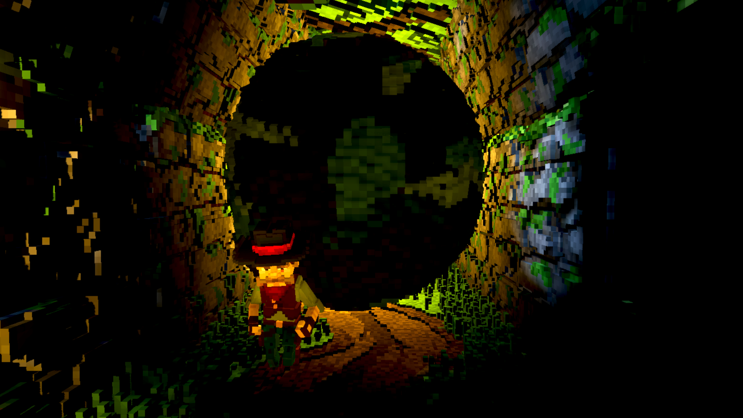 A hidden jungle chamber containing an ancient artifact